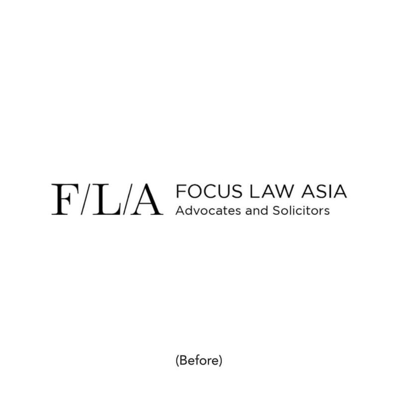 The outdated logo of STUDIO DAM's client, Focus Law Asia